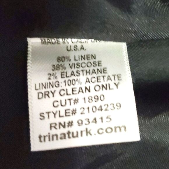 Trina Turk Trellis Lucia Dark Gray Linen Blend Cutout Waist Event Mini Dress - Picture 11 of 11